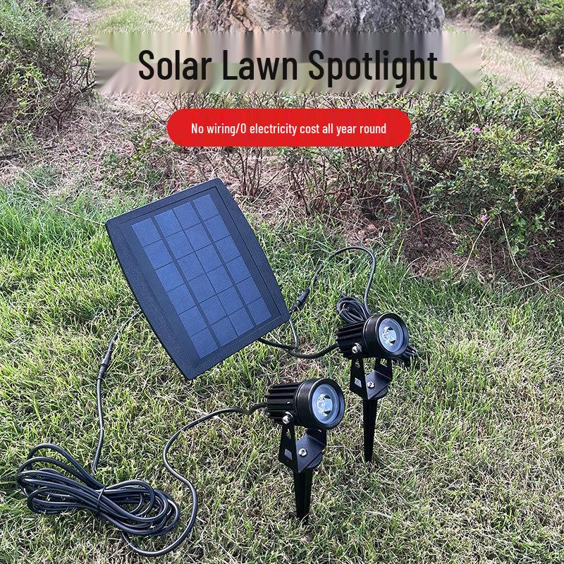 Dual Solar LED Lawn Spotlights with Light Control for Outdoor Gardens