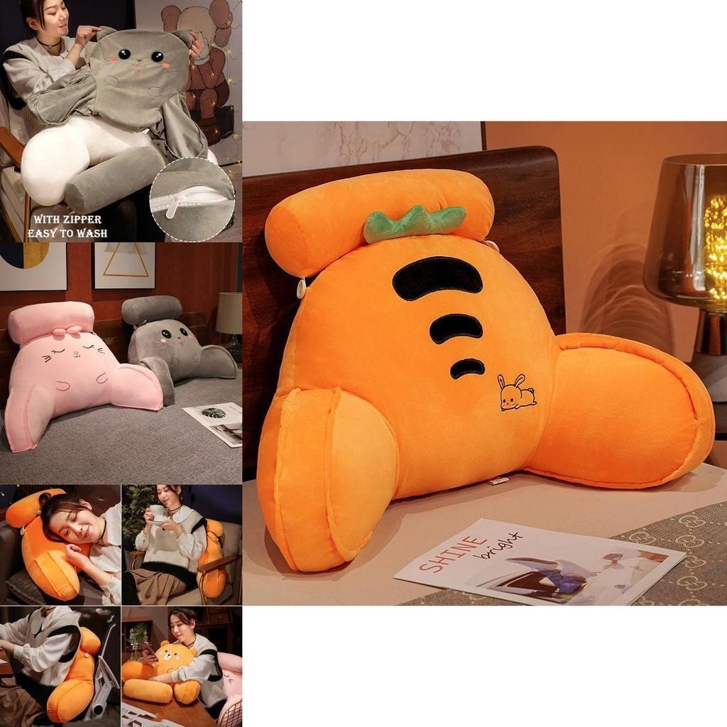 Soft Plush Dinosaur Backrest Cushion With Arms Bedside Pillow Gift