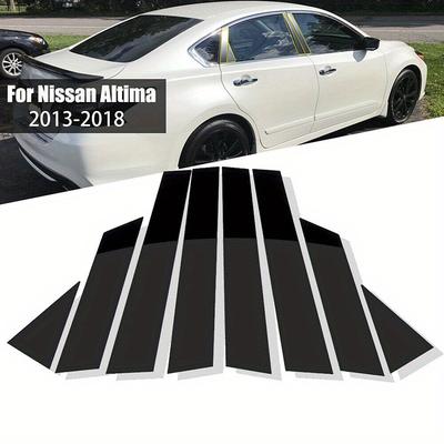 8pcs Fit for Nissan Altima 2013 2014 2015 2016 2017 2018 Glossy Black Pillar Posts Door Window Trim Cover Stickers Exterior Parts