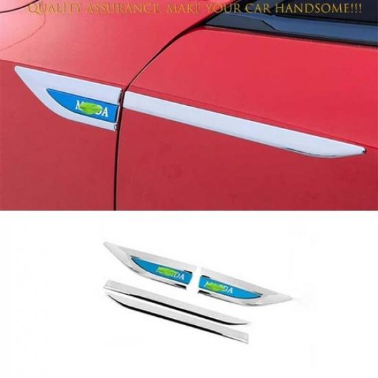 For Mazda 3 Axela 2019-2022 Silver Steel Side Fender Air Wing Vent Cover Trim