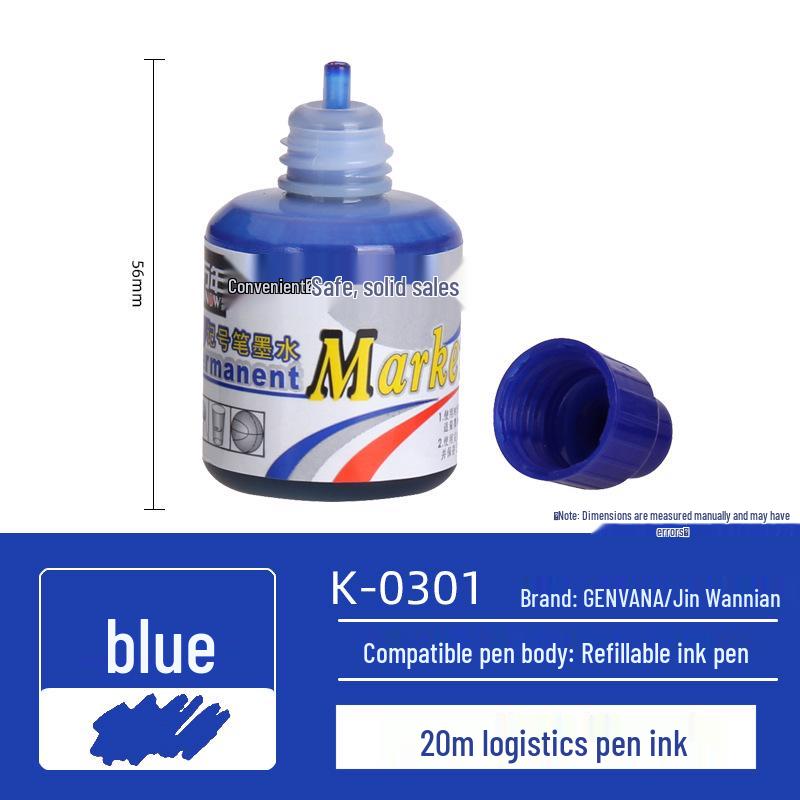 Jin Wan Nian Large-Capacity Direct-Fill Black Oil-Based Marker with Press-Activated Thick Tip