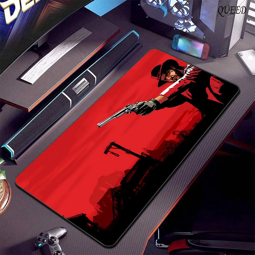 Red Dead Redemption 2 XXL Anime Carino Mousepad Accessori per Computer Tastiera da Gioco Mousepad in Gomma Ragazza Giocatrice PC Tappetino Antiscivolo per Scrivania