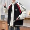 Men's Spring/Fall American Baseball Jacket: Trendy Hong Kong Style for Teens with Round Neck and Stylish Print