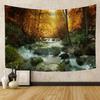 Autumn Forest Tapestry Wall Hanging Natural Fallen Leaves Landscape Hippie Tapestry Colorful Living Room Hanging Wall Tapestry
