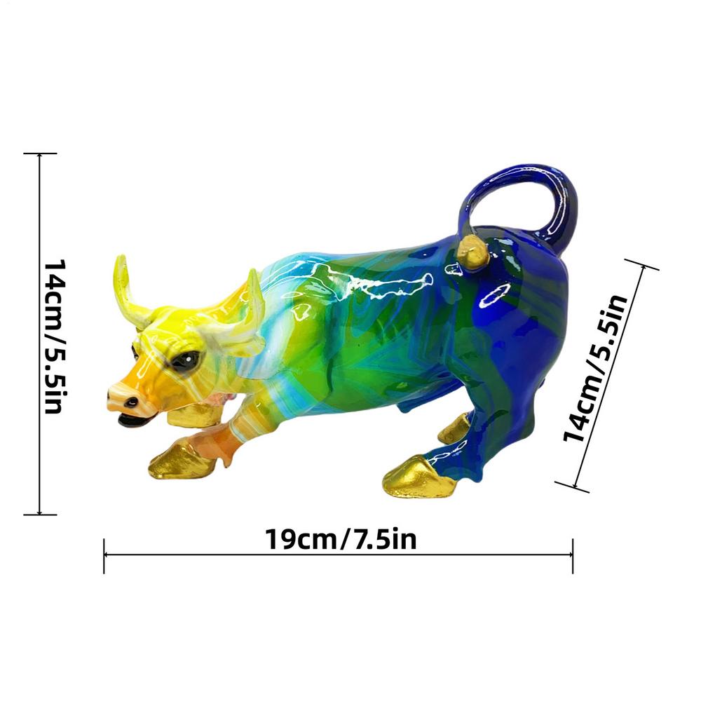 Wall Street Bull Ornament Charging Bull Animal Figurine Art Resin Charging Bull Figure Stylish Bull Figurine Workplace Decor for