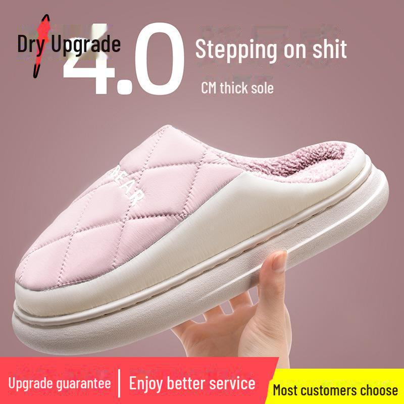 Wasserdichte, rutschfeste Winterhausschuhe aus Baumwolle für Paare – warme Hausschuhe für Damen