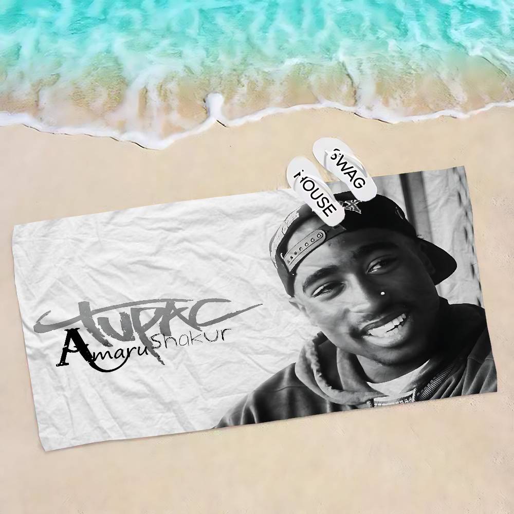 Rapper 2Pac Singer T-Tupacs Microfiber Blanket Quick Drying Beach Towels Oversized Printing Super Absorbent Pool Towel Blanket