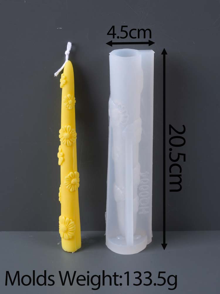 DIY Flower and Ribbon Bow Candle Silicone Mold Creative Long Rod Handmade Candles Ornament Making Supplies Home Decoration Gifts