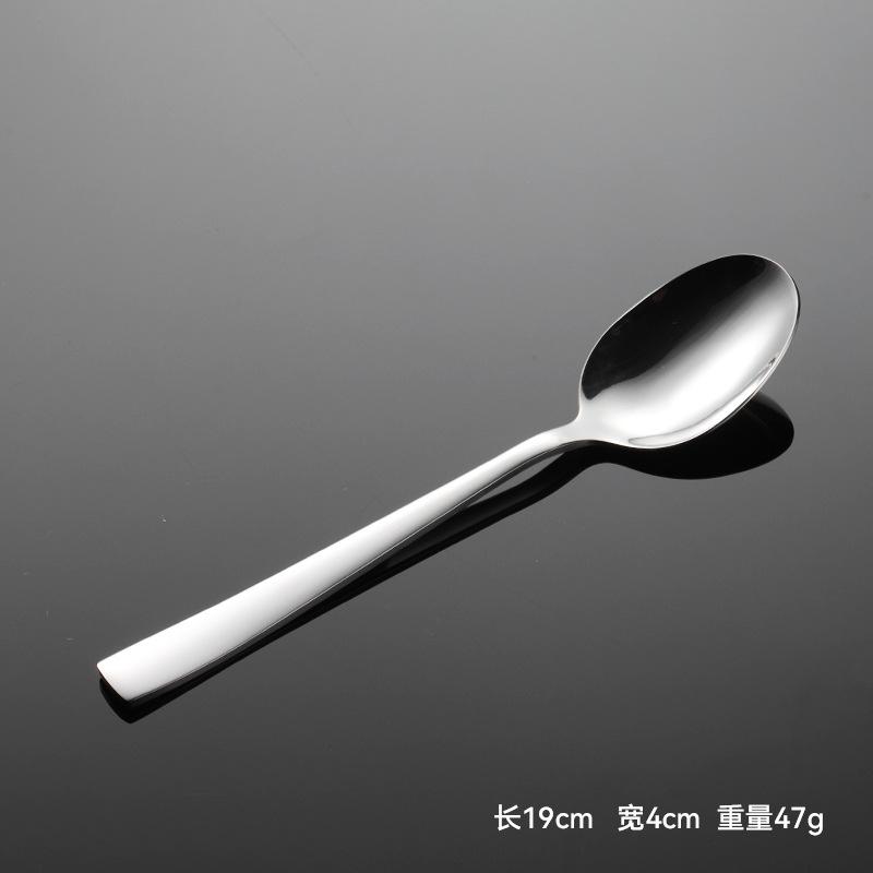 Sada příborů 410 nerezová ocel C007 čtvercová rukojeť západní jídlo nůž, vidlička a lžíce nádobí 5 hlavních částí zrcadlově leštěné hotel