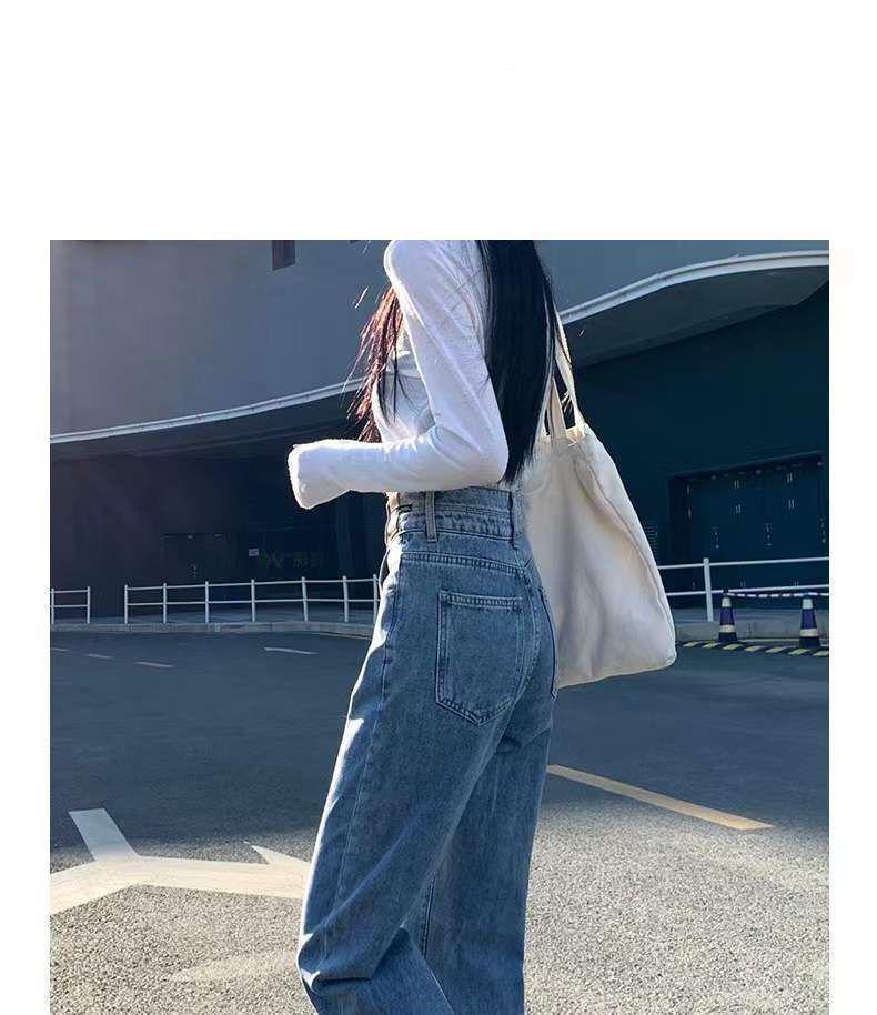 Velvet Thicken High-Waisted Wide-Leg Jeans for Women - Winter 2025 Collection, Loose Straight-Leg, Floor-Length Pants