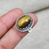 Tiger's Eye Gemstone 925 Sterling Silver Handmade Ring Jewelry Beauteous Gift For Her