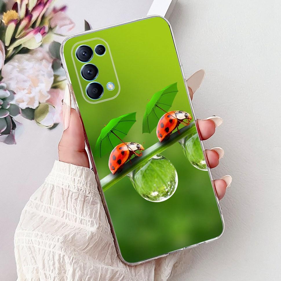 For Oppo Reno5 5G Case Stylish Flower Butterfly Soft Silicone Case For Oppo Reno5 Reno 5 K 5K Cases CPH2145 Cover Coque Bumper