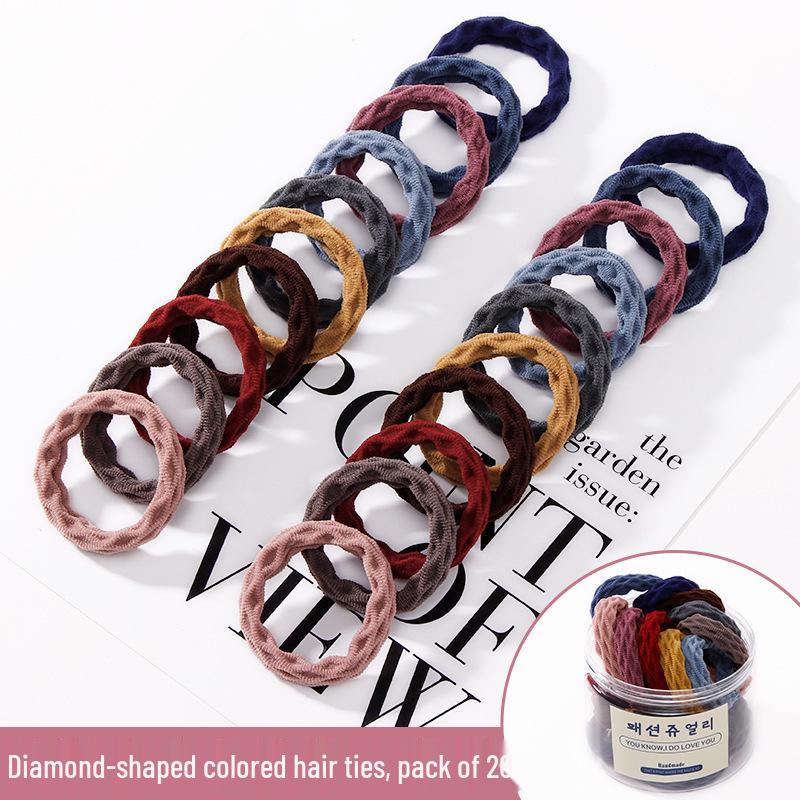Korean Thickened Seamless Hair Ties: High Elasticity Hair Ropes & Rubber Bands for Women