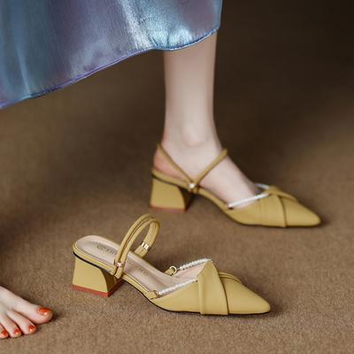 6008-33 Baotou Women's Sandals 2025 Summer Internet Celebrity Super Hot with Skirt High Heel Cool Slippers