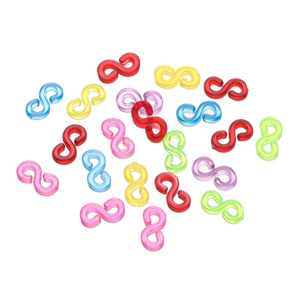 500pcs/Lot S Shape Clips Hook Plastic Connectors Clasp for DIY Charm Bracelet Jewelry Making Supplies Accessories