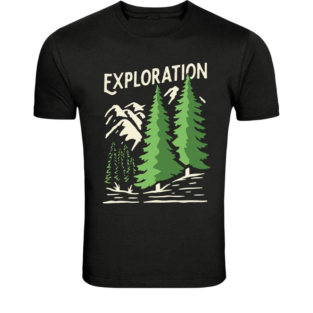 Exploration Mountains Forest T-Shirt - Outdoor Hiking Adventure