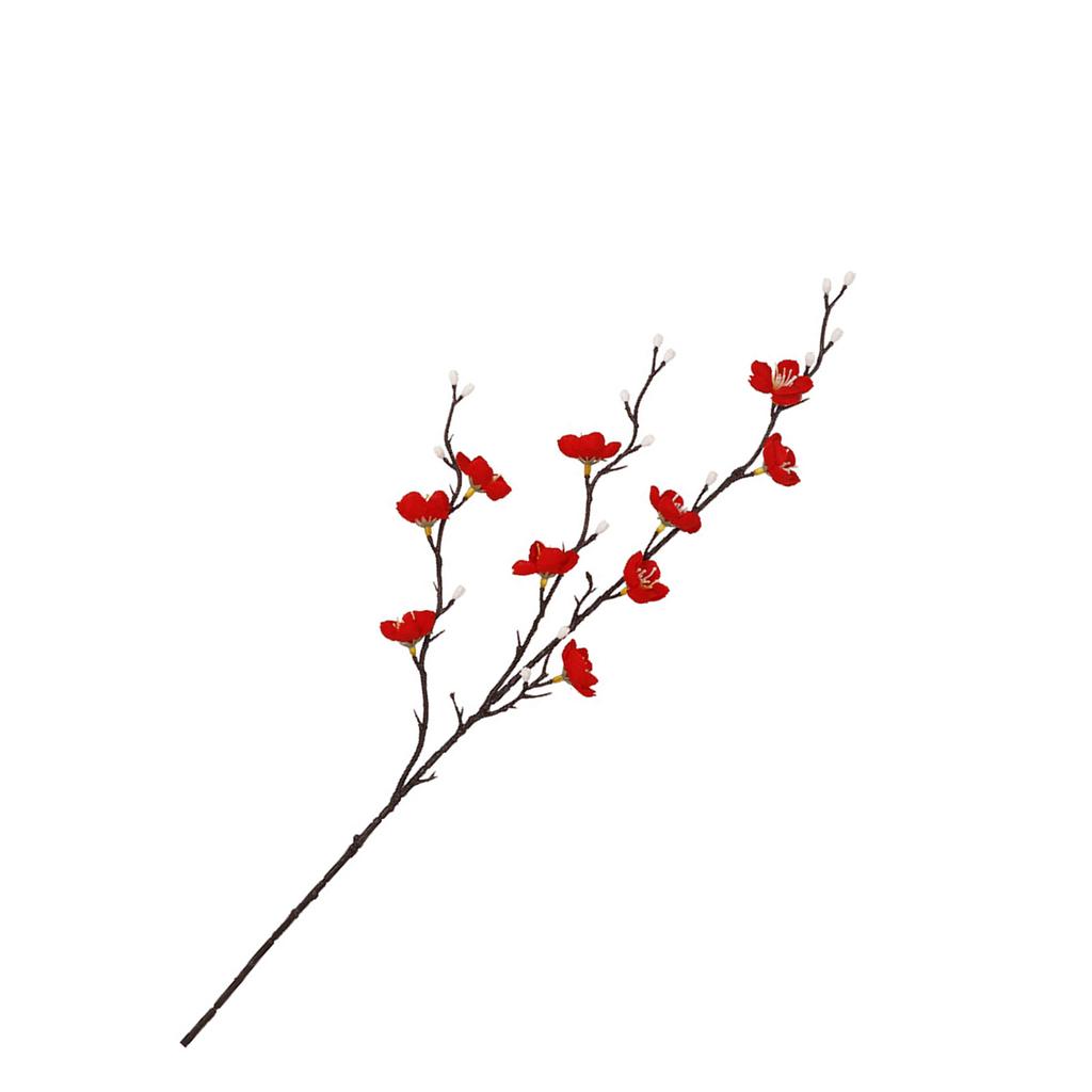 Künstliches Pflaumenarrangement Blume Realistisch Seide Künstlich Frühlingsblütenzweig für Hochzeit Zuhause Rot