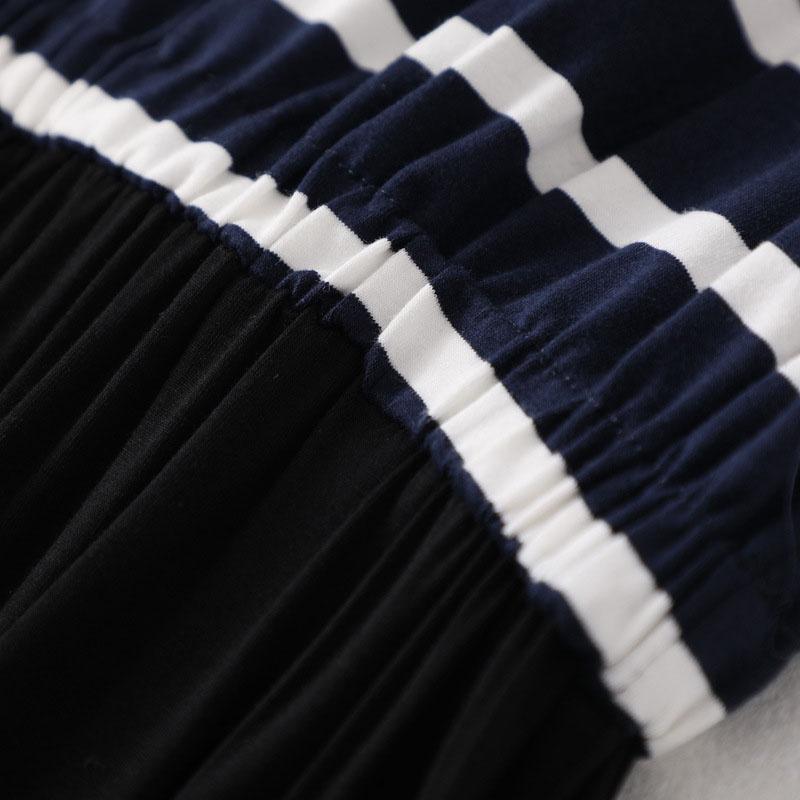 Premium Quality Women Summer Dress Casual Stripe Tank Short Sleeve Long Dress For Versatile Summer Style