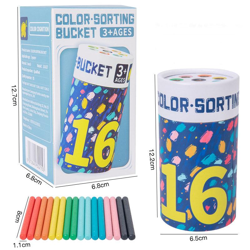 

DIY Wooden Colorful Stick Color Classification Box Teaching Aid Color Cognition Matching Game Educational Toys For Kids