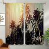 Seaside Scenery Decorative Curtains Beach Coconut Trees Blue Sky Sunset Sea View Room Living Balcony Printed Made Of Polyester Window Treatment