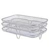 Three-Layer Stainless Steel Multi-Functional Air Fryer Rack & Basket Tray