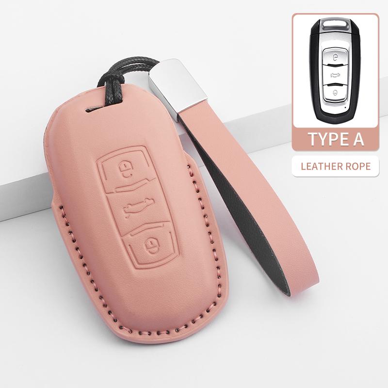 Interior Mouldings Leather Car Key Case Cover Protector Shell Fob Accessories  For Geely Coolray X6 X7 EX7 Geometry C Emgrand Gl