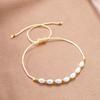 Artificial Pearl Beaded Bracelet With Geometric Oval Design For Womens Fashion Accessory