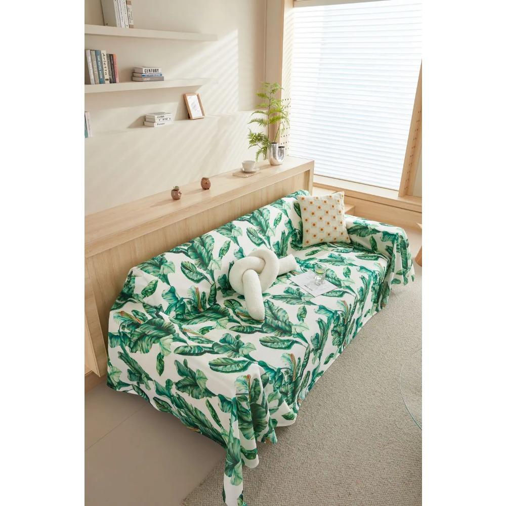 Ice Silk Flower Sofa Cover Blanket Non-slip Sofa Towel Living Room Furniture Decor Tapestry Couch Cover Universal Sofa Towel