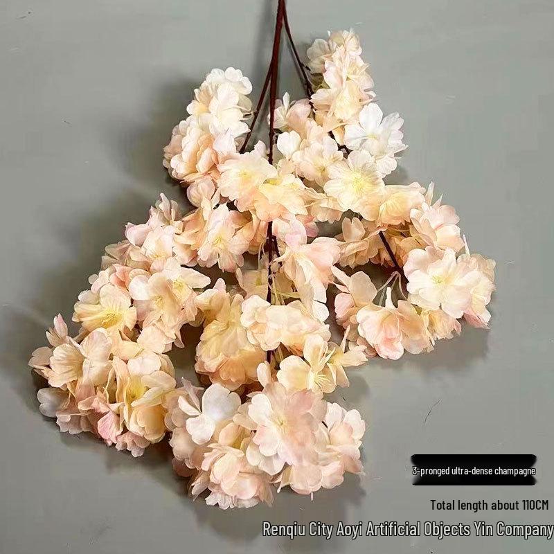 Artificial Cherry Blossom Branch - Dense 3-Prong/4-Prong Cherry Blossom Wedding Decoration