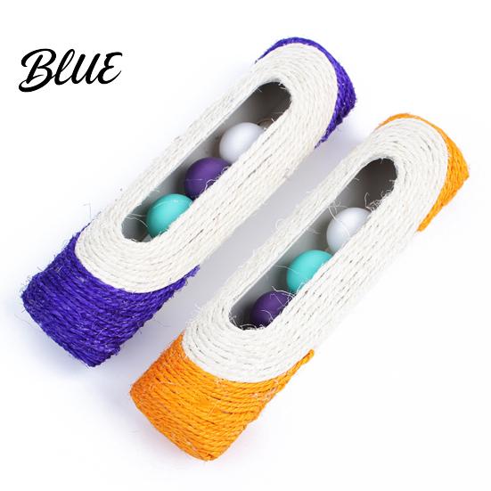 Pet Cat Kitten Trapped Ball Sisal Scratching Scratcher Rolling Training Toy