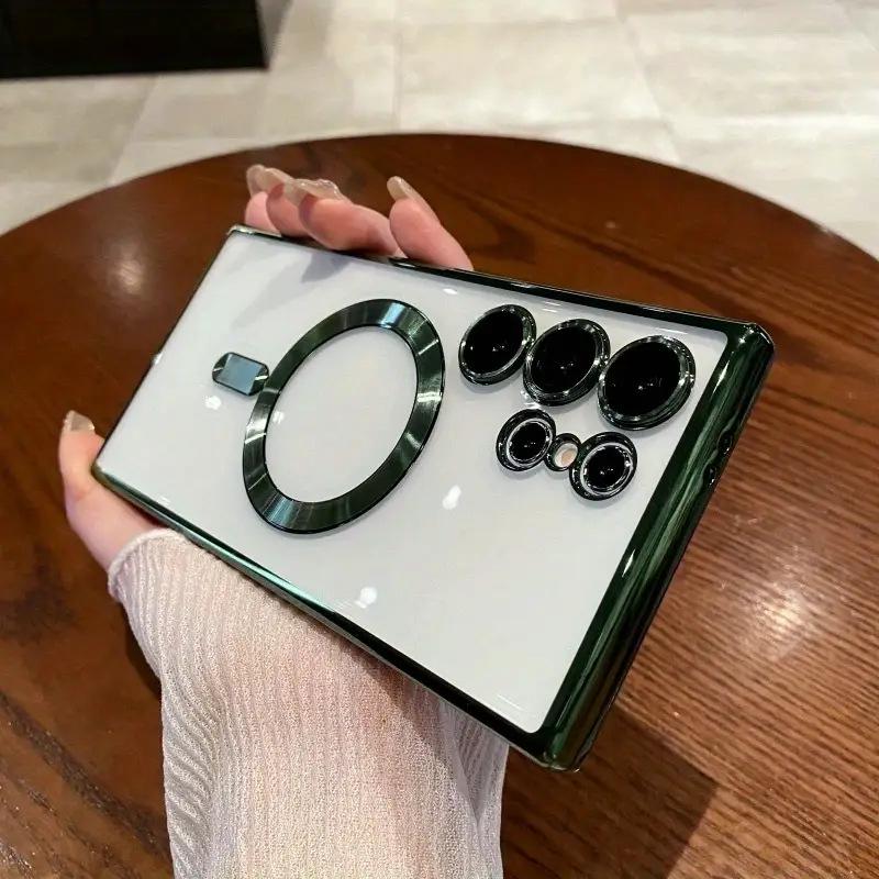 Samsung S23 Ultra/S24 Plus/S25 Transparent Magnetic Anti-Drop Soft Case