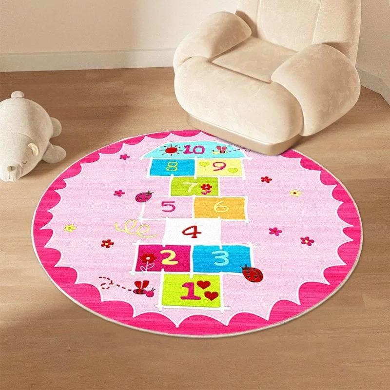 Cartoon Traffic Carpet Mat Rug Vehicles Road Maze Kids Educational Car Home Decoration Round Floor Mat Bedroom Carpet Rug