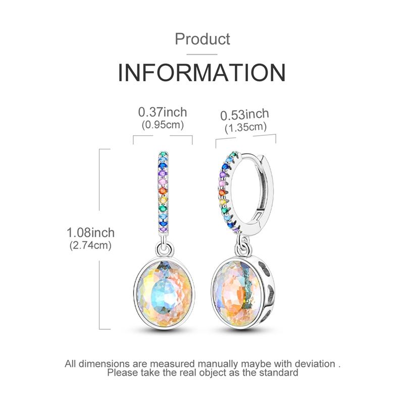925 Sterling Silver Earrings Women Sparkling Dazzling Oval Gemstone Drop Earring For Anniversary Wedding Jewelry Gifts