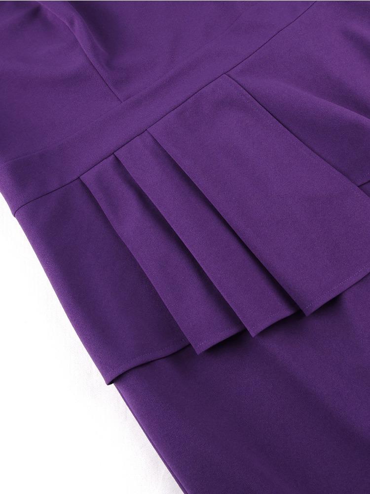 Elegant Women Church Dresses Bodycon Lace Patchwork Hollow Out Peplum Long Sleeves Classy Evening Party Wedding Guest