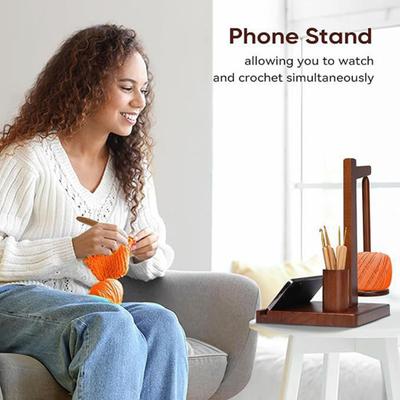 Wooden Yarn Spool Rack with Stable Base Smooth Edge Burr Free Versatile Yarn Ball Dispenser Stand Yarn Spool Rack
