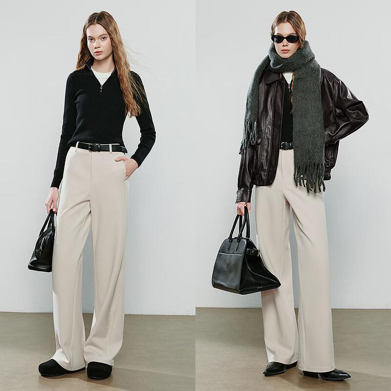 Chuyu Women's High-Waist Wide-Leg Far Infrared Heating Casual Pants