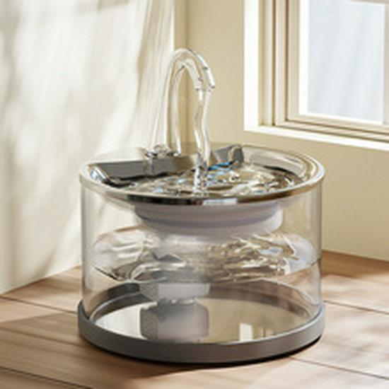 Fontanna Smart ze Stali Nierdzewnej dla Kotów i Małych Psów - Automatyczna, Konstrukcja z Cyrkulującym Przepływem