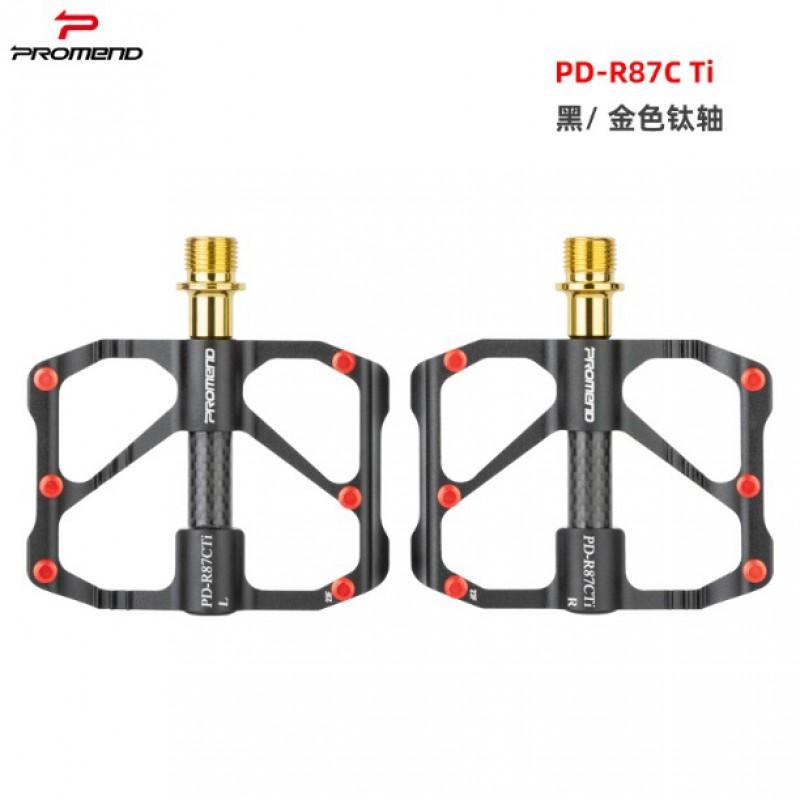 PROMEND Titanium Axle Carbon Tube Bike Pedals 86T 3 Bearings Mountain Road Bikes