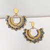 Handmade Ethnic Fan-Shaped Beaded Earrings - Unique, Light Luxury Style for Women