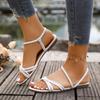 Fashion Shoes for Women 2025 Summer New Women Flat Sandals Bottom Roman Strap Sandals with Non Slip Rubber Soles Ladies Daily Sandalia