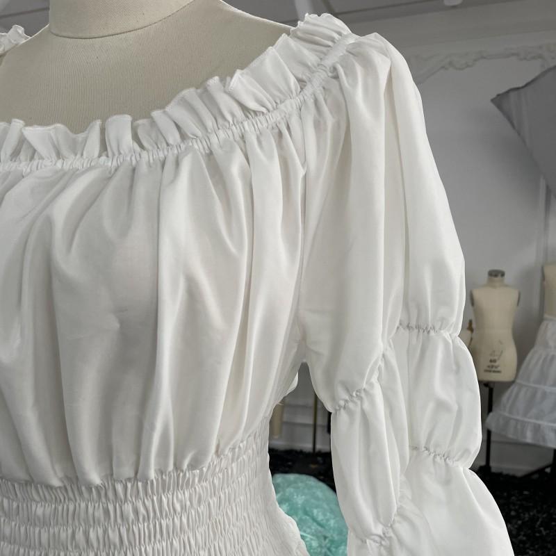 Medieval Renaissance Court Style Halloween Cosplay Dress with Tie-Up Waist Cincher