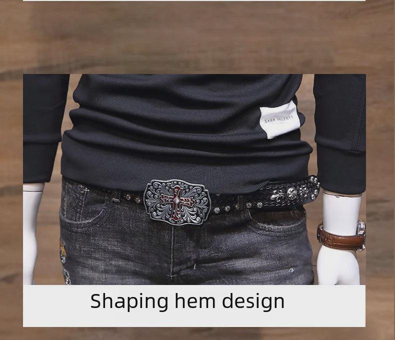 Men's 2023 Korean Style Slim Fit Round Neck Sweatshirt: Trendy Autumn/Winter Pullover Jacket