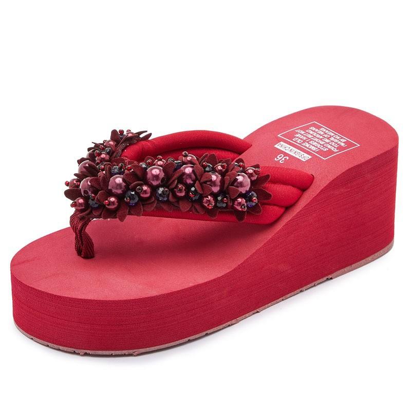 Fashion Comemore Wedge Flip Flops Women 2025 Summer Black Thick Bottom Platform Sandals Slides Woman Plus Size 42 Casual Beach Slippers
