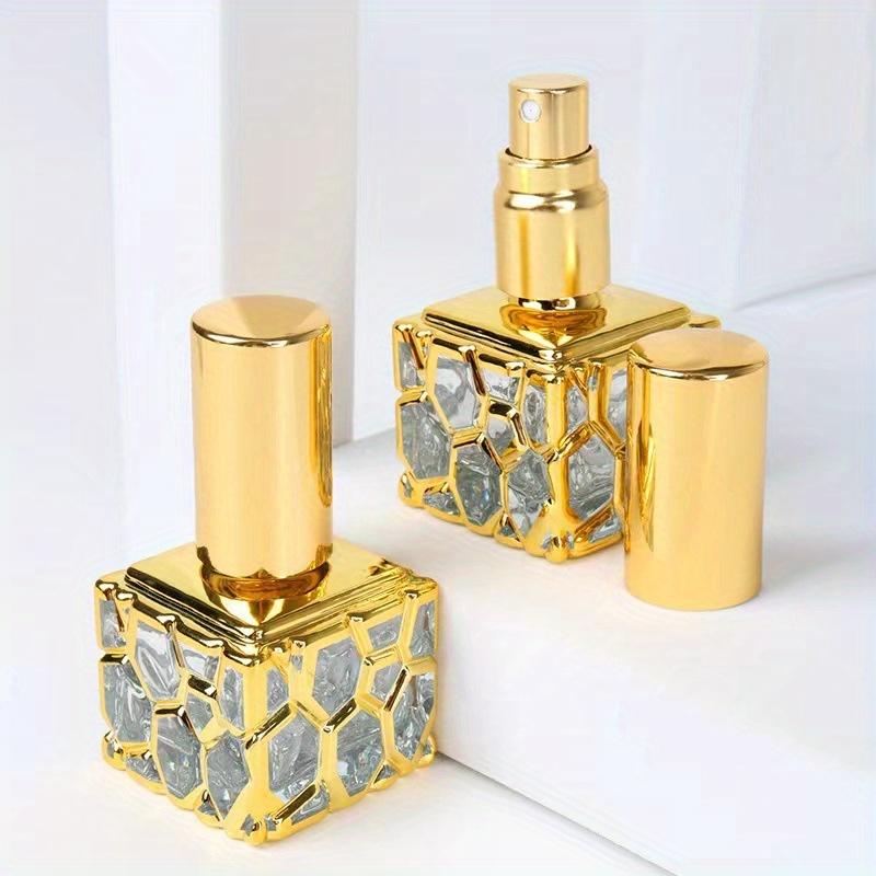 10ml Luxury Golden Essential Refillable Perfume Bottle Glass Roll-On Essential Oil Bottle Cosmetics Container Spray Bottle.