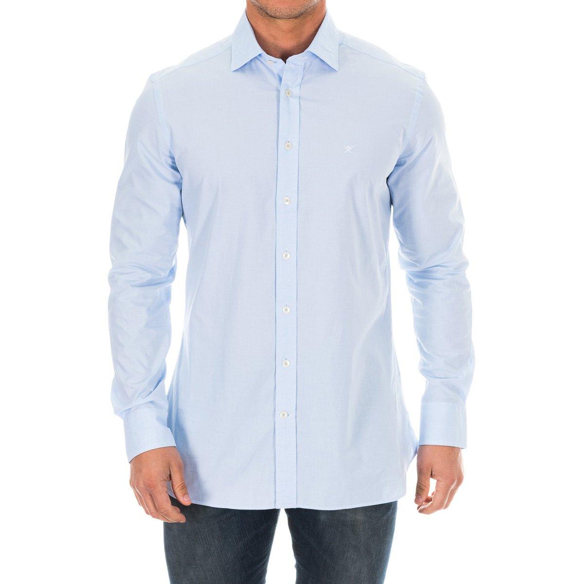 

Мужская рубашка с длинным рукавом и воротником с лацканами HM305468