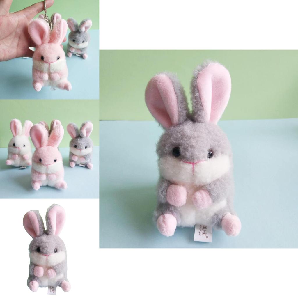 Mykt og kosete kanin plysjleketøy nøkkelring ideell for vesker og biloppheng