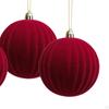 3 Pack of Flocked Christmas Baubles for Home Decor