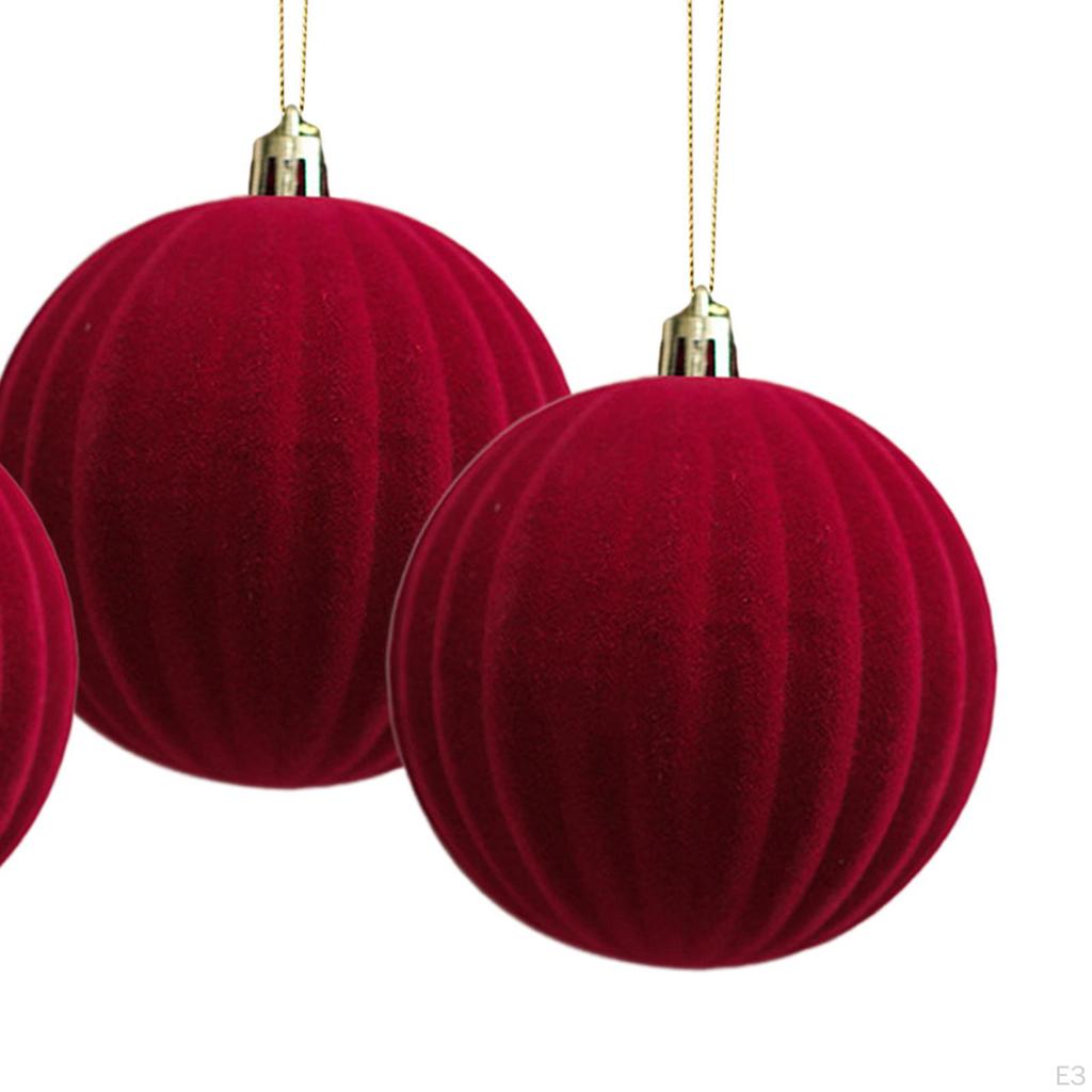 3 Pack of Flocked Christmas Baubles for Home Decor