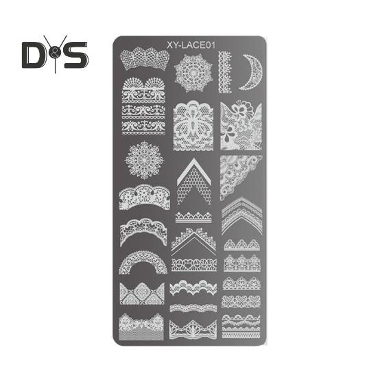 Stamping Plates Set Bows Flowers Lace Design Manicures Decoration Metal Plate Transfer Sweet Series Template
