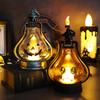 Halloween LED Candle Lamp Battery Powered Portable Lightweight Wind Light Desktop Ornament Halloween Decor Props (10.5 x 15cm)